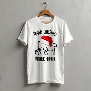 Meowy Christmas Santa Cat Mother Fluffer T-Shirt