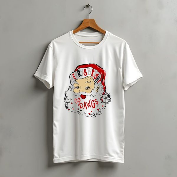 Merry And Bright Santa Claus Go Dawgs Georgia Bulldogs Christmas T Shirt t shirt 1