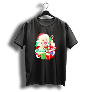 Merry Berries Christmas Santa Hat Candy Cane Gifts T Shirt