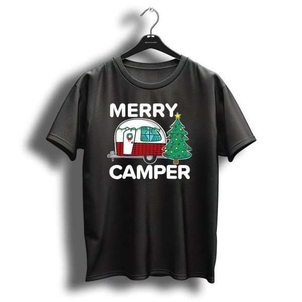 Merry Camper Vintage Camper Christmas Tree Retro Holiday Decor T Shirt 1 t shirt 1