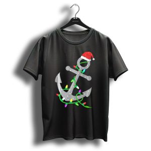 Merry Captain Santa Anchor With Christmas Lights T Shirt