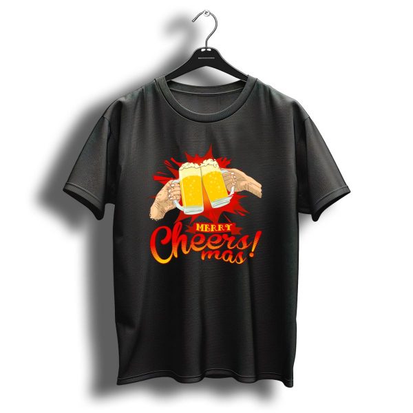 Merry Cheersmas Festive Beer Toast Christmas Holiday T Shirt 1 t shirt 1