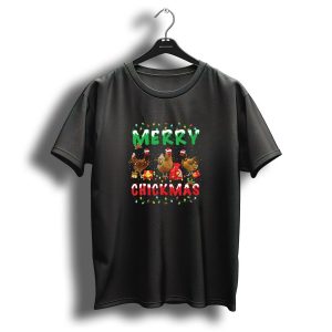 Merry Chickmas Chicken Christmas Fairy Lights T Shirt