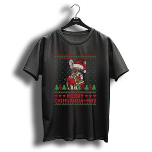 Merry Chihuahua Mas Funny Dogs Lover Ugly Christmas T-Shirt