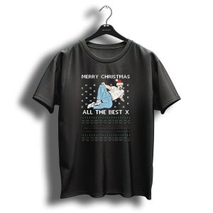 Merry Christmas All The Best X David Brent Festive Dance Santa Hat T Shirt