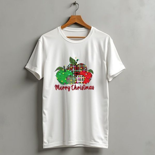 Merry Christmas Apples Plaid And Lights T Shirt 1 t shirt 1