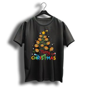 Merry Christmas Art Teacher Palette Tree T-Shirt