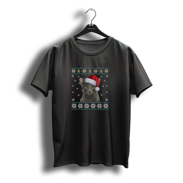 Merry Christmas Asian Cat Santa Hat Snowflakes T Shirt t shirt 1