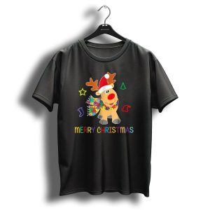 Merry Christmas Autism Awareness Reindeer Puzzle Scarf Holiday Kids 65 T Shirt