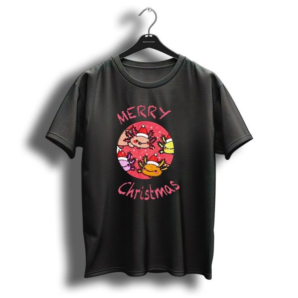 Merry Christmas Axolotl With Santa Hat T Shirt 1 t shirt 1