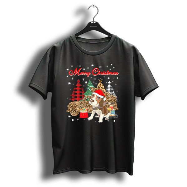 Merry Christmas Beagle Leopard Plaid Truck Dog T Shirt 1 t shirt 1