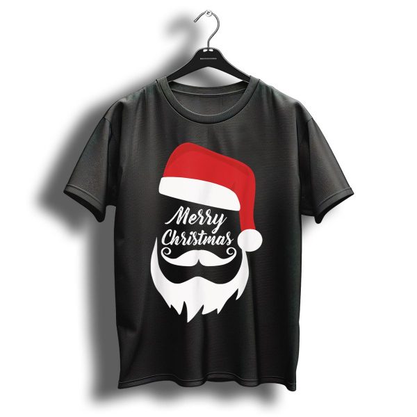 Merry Christmas Bearded Santa With Red Hat T Shirt 1 t shirt 1
