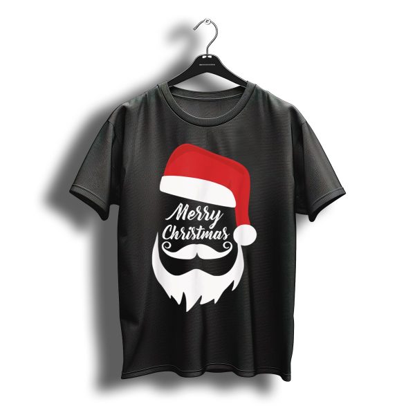 Merry Christmas Bearded Santa With Red Hat T Shirt t shirt 1
