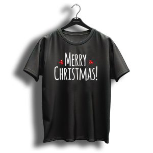 Merry Christmas Berries Santa Holiday Festive Cheer T Shirt
