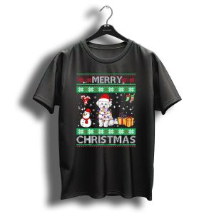 Merry Christmas Bichon Frise Dog Owner Festive Holiday T-Shirt