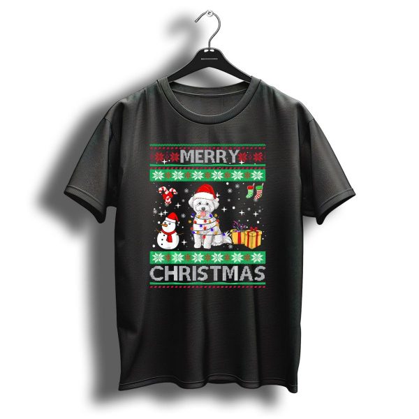 Merry Christmas Bichon Frise Dog Owner Festive Holiday T Shirt 1 t shirt 1
