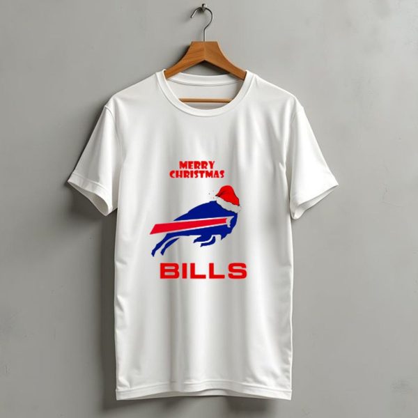 Merry Christmas Bills Santa Hat Logo Football Fan Gear T Shirt 1 t shirt 1