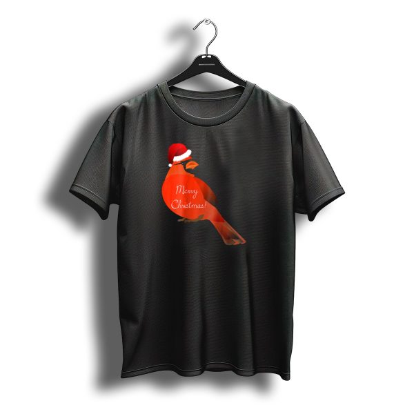 Merry Christmas Bird Northern Cardinal In Santa Hat T Shirt t shirt 1