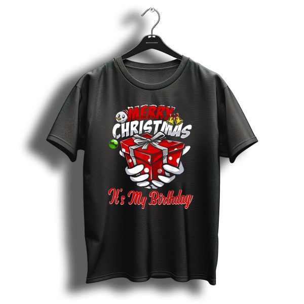 Merry Christmas Birthday With Snowman Present And Bells T Shirt 1 t shirt 1