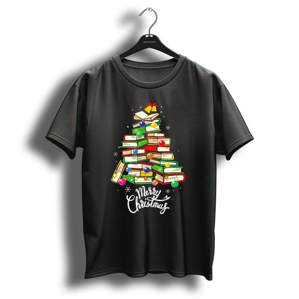 Merry Christmas Book Tree Costume For Book Lovers T Shirt 1 t shirt 1