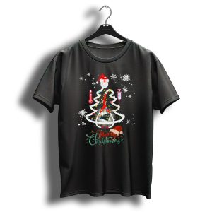 Merry Christmas Carolina Panthers Nurse Football Tree T-Shirt