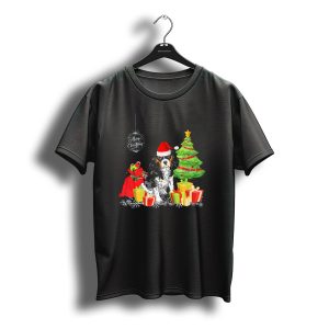 Merry Christmas Cavalier King Charles Spaniel With Santa Hat And Christmas Tree T-Shirt