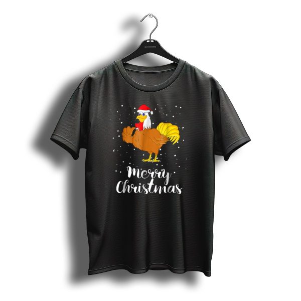 Merry Christmas Chicken Santa Hat Matching Family Group T Shirt t shirt 1