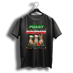 Merry Christmas Chihuahua Dogs Holiday Lights T Shirt