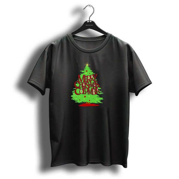 Merry Christmas Columbia Red Text Evergreen Tree Star T Shirt 1 t shirt 1