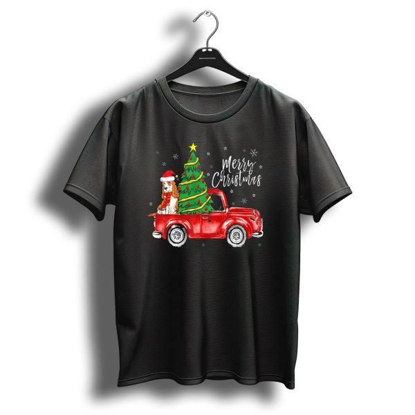Merry Christmas Cute Cocker Spaniel Red Truck Christmas Tree T Shirt 1 t shirt 1