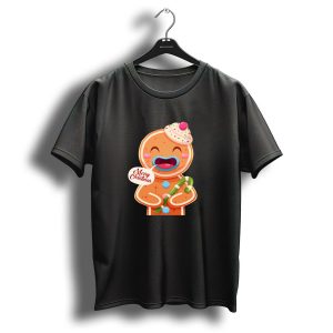Merry Christmas Cute Cookie With Candy Cane T-Shirt