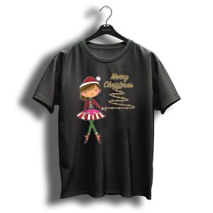Merry Christmas Cute Dance Ballerina Girls Ballet Dancer T-Shirt