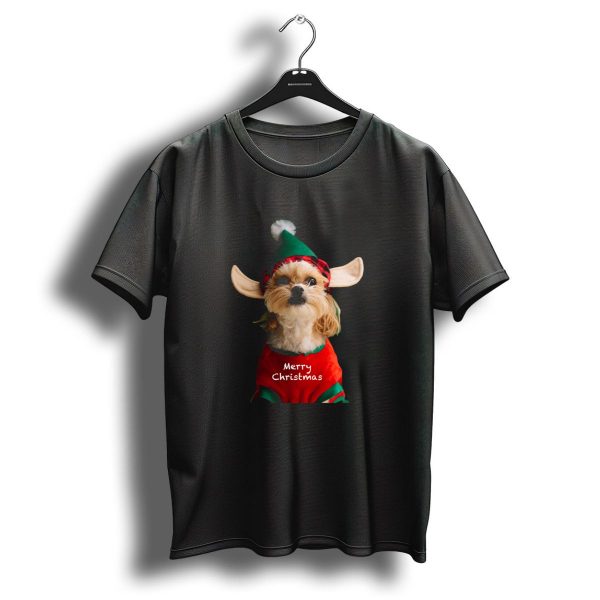 Merry Christmas Cute Elf Dog T Shirt 1 t shirt 1