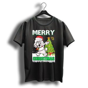 Merry Christmas Cute Poodle Claus T-Shirt