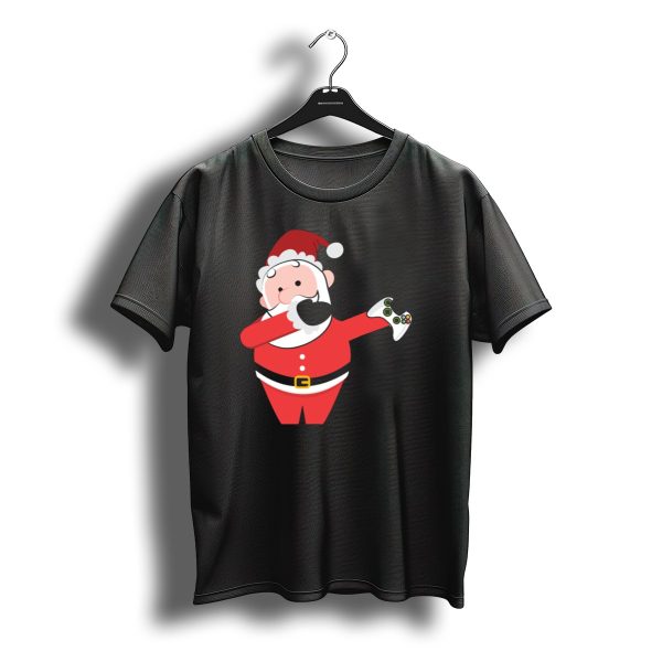 Merry Christmas Dabbing Santa Claus With Video Game Controller T Shirt t shirt 1