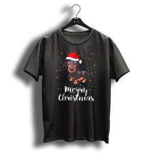 Merry Christmas Dachshund Santa Hat Matching Family Group T Shirt
