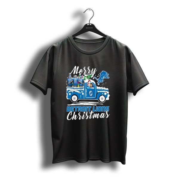 Merry Christmas Detroit Lions Coach Dan Campbell 2025 Holiday Truck Santa Hat T Shirt t shirt 1