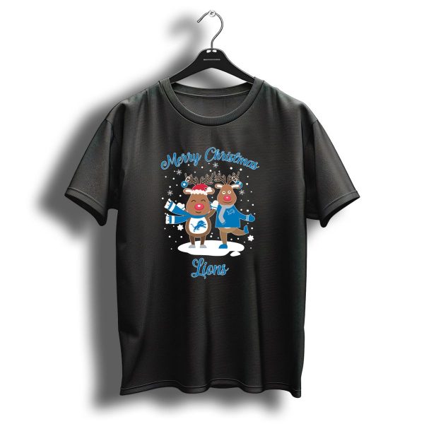 Merry Christmas Detroit Lions Reindeer T Shirt 1 t shirt 1