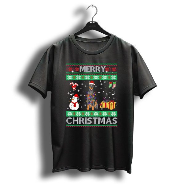 Merry Christmas Doberman Pinscher Dog Owner Holiday T Shirt 1 t shirt 1