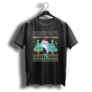 Merry Christmas Dolphin Funny Ugly Christmas Tree T-Shirt