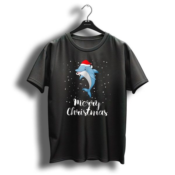 Merry Christmas Dolphin Santa Hat Family Matching Group T Shirt 1 t shirt 1
