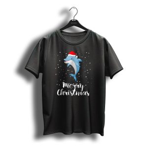 Merry Christmas Dolphin Santa Hat Family Matching Group T-Shirt