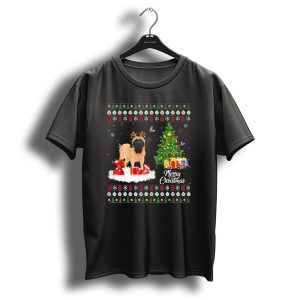 Merry Christmas English Mastiff Funny Reindeer With Christmas Tree And Gifts T-Shirt
