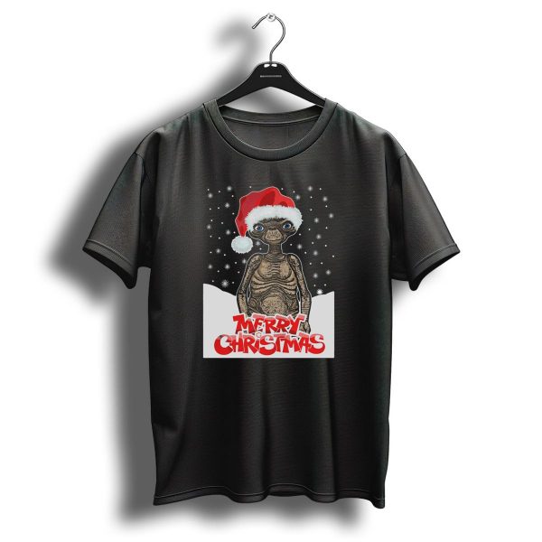 Merry Christmas Et The Extra Terrestrial Santa Hat Snowflakes T Shirt 1 t shirt 1