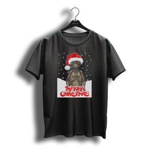Merry Christmas Et The Extra Terrestrial Santa Hat Snowflakes T-Shirt