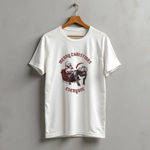 Merry Christmas Everyone American Bully'S Santa Sleigh T-Shirt