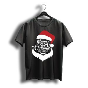 Merry Christmas Everyone Red Santa Hat And Beard T-Shirt