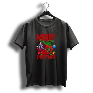 Merry Christmas Festive T Rex In Gift Box With Ornaments T Shirt