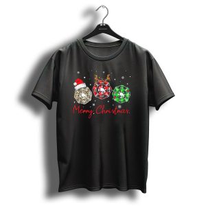 Merry Christmas Fire Department Santa Hat Buffalo Plaid T Shirt