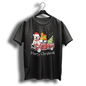 Merry Christmas French Bulldog Pickup Truck With Gifts And Tree T Shirt